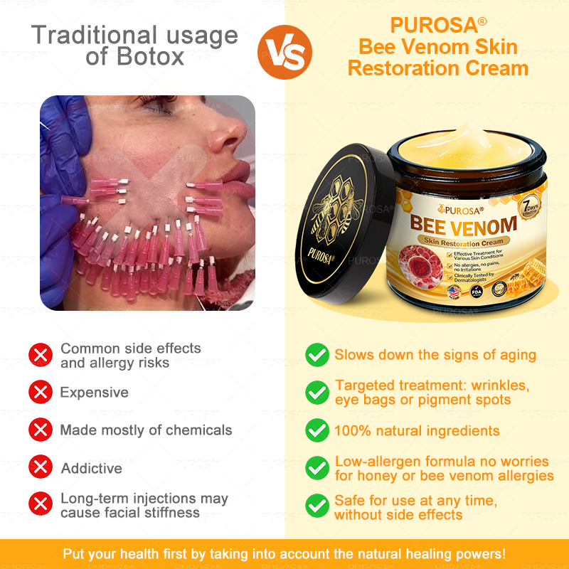 𝑷𝑼𝑹𝑶𝑺𝑨® 𝘽𝙀𝙀 𝙑𝙀𝙉𝙊𝙈 𝙎𝙠𝙞𝙣 𝙍𝙚𝙨𝙩𝙤𝙧𝙖𝙩𝙞𝙤𝙣 𝘾𝙧𝙚𝙖𝙢 – 🌸Targets Sagging Skin, Fine Lines, and Loss of Firmness on Chest, Neck & Body | Lifts & Firms Naturally 🔥 LAST DAY: 80% OFF!