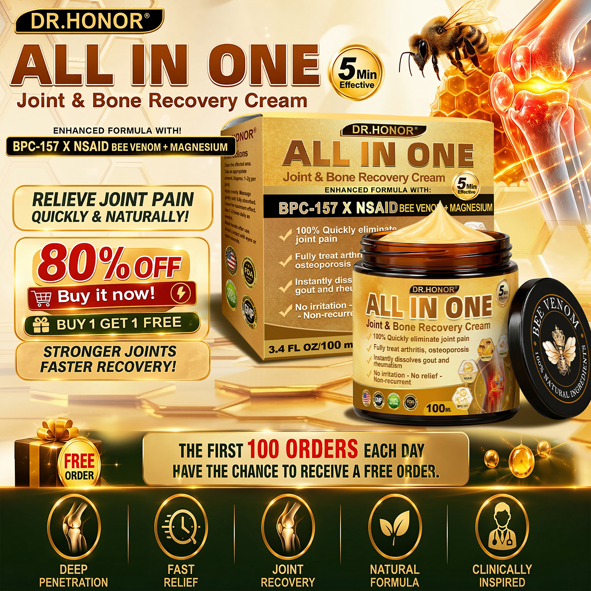 DR.HONOR® — 🚨 Only 10 jars left! Grab an exclusive 30% OFF today!Support flexibility and mobility in just 1–3 weeks.Don’t miss your chance—this offer won’t come around again until next year. Act fast! 180-day money back guarantee!🔥