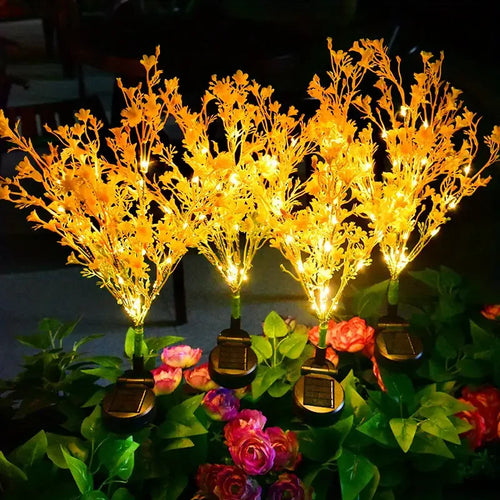 Solar-Powered Garden Lights Lawn Pathway Decorative Lights for Outdoor Yard and Patio Ambiance Oilseed Rape Landscape Lights