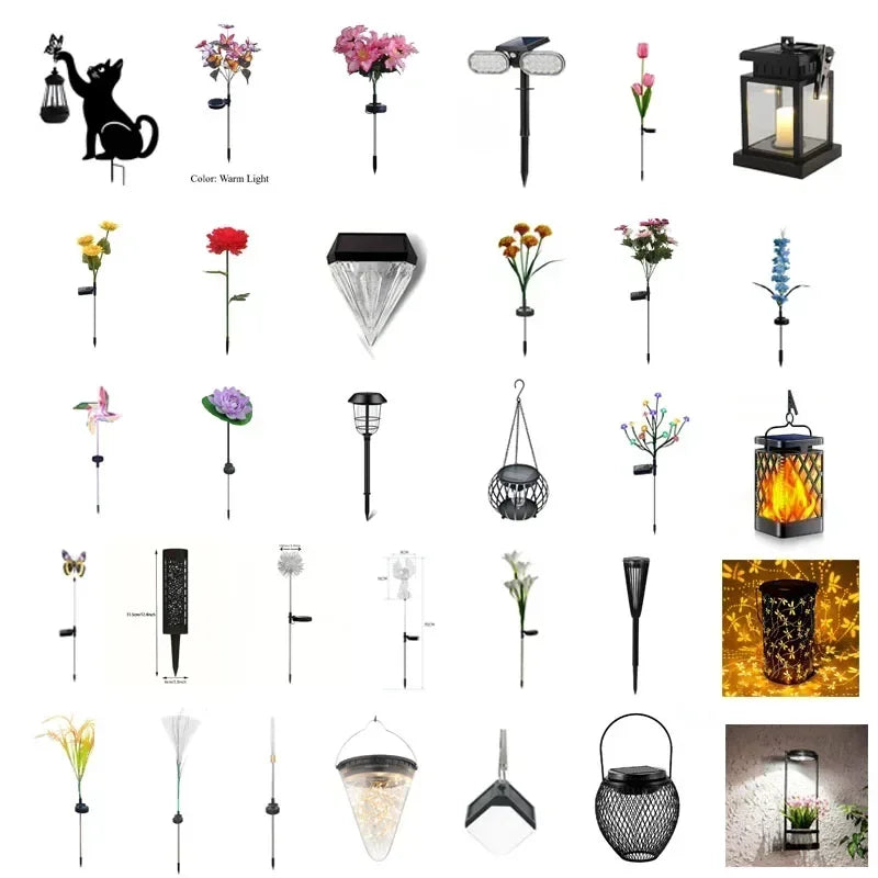 New 4-Leaf Led Solar Windmill Lights Turning Windmill Lawn Lights Waterproof Outdoor Courtyard Garden Decorative Lights