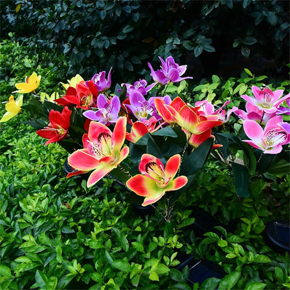 Solar Orchid Lights LED landscape Lamp Outdoor Waterproof Lawn Lamp for Villa Aisle Corridor Garden Holiday Christmas Decoration