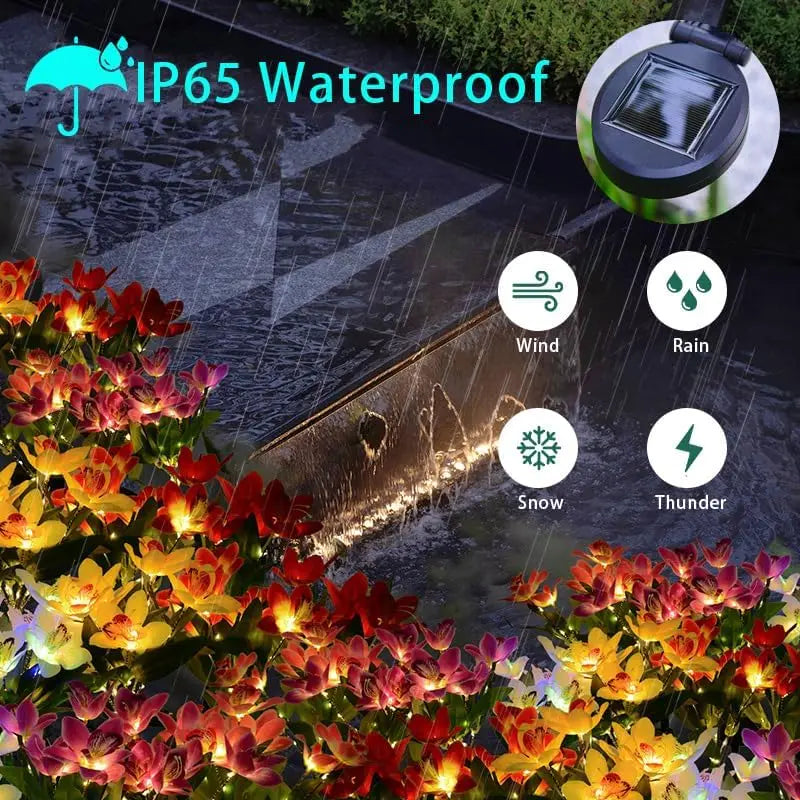 Solar Orchid Lights LED landscape Lamp Outdoor Waterproof Lawn Lamp for Villa Aisle Corridor Garden Holiday Christmas Decoration
