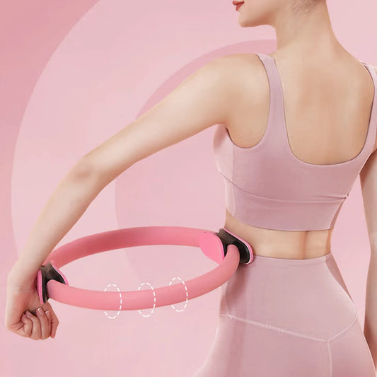 Pilates Ring Fitness Ring with Non Slip Handles Fitness Circle Flexible Resistance Exercise Equipment for Thighs Abs and Legs