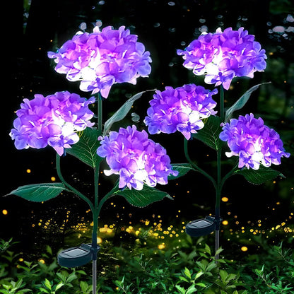 Solar Lights Outdoor Garden Light Waterproof Solar Garden Lights with Hydrangea Flower Lights LED Solar Powered Landscape Lights