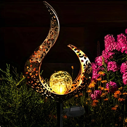 Outdoor Solar Lights Garden Crackle Glass Globe Stake Lights Waterproof LED Landscape Lights For Garden Lawn Patio Courtyard