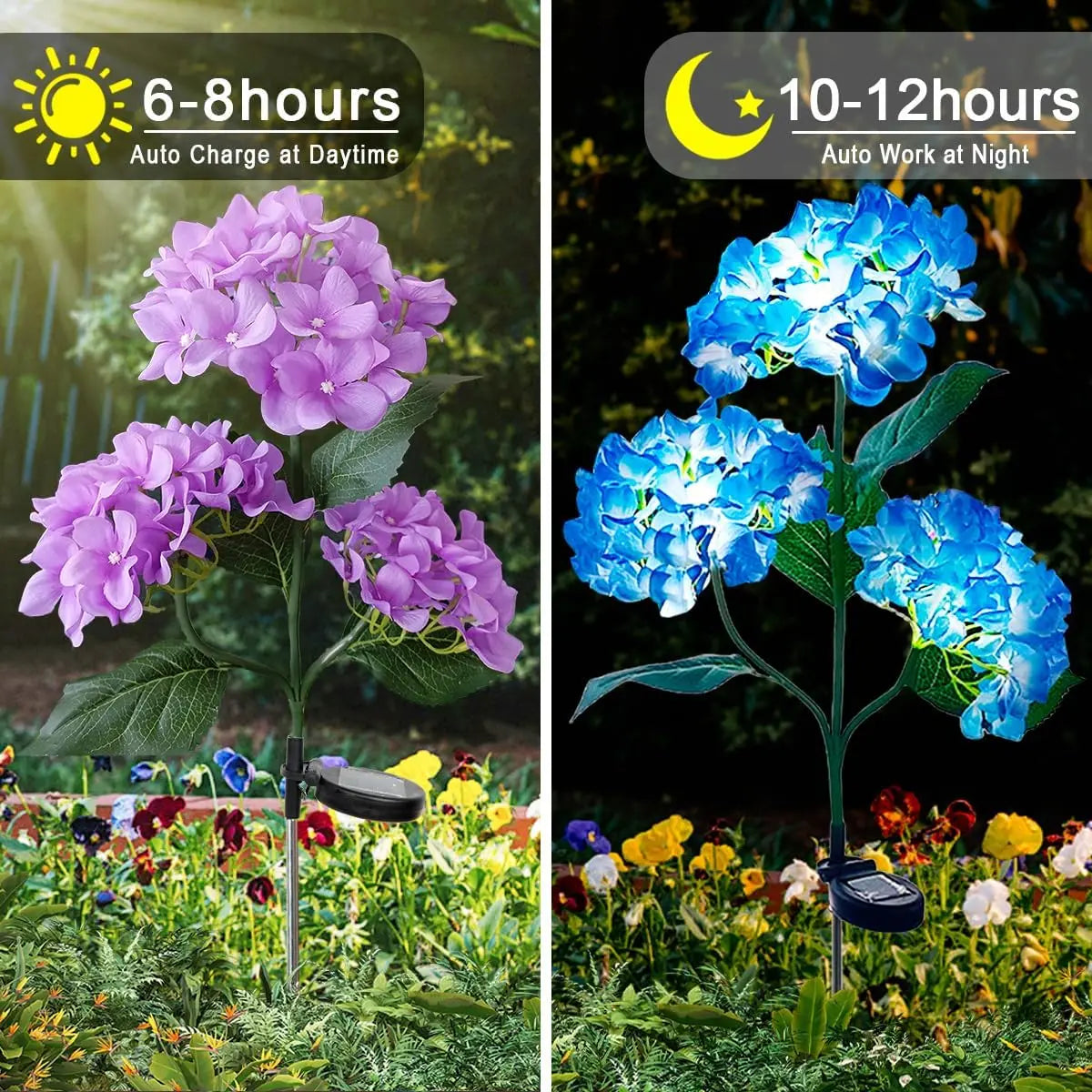 Solar Lights Outdoor Garden Light Waterproof Solar Garden Lights with Hydrangea Flower Lights LED Solar Powered Landscape Lights