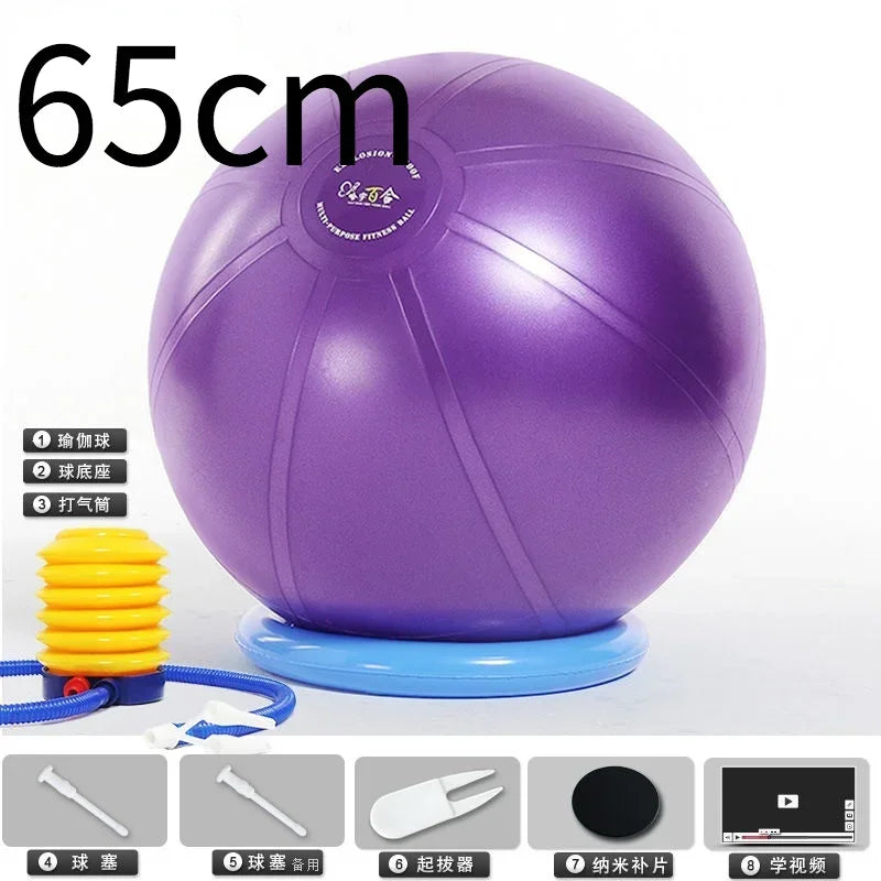 Yoga Ball T-class Explosion-proof Thickened Fitness  for Pregnant Woman, Swiss Gymnastics with Base